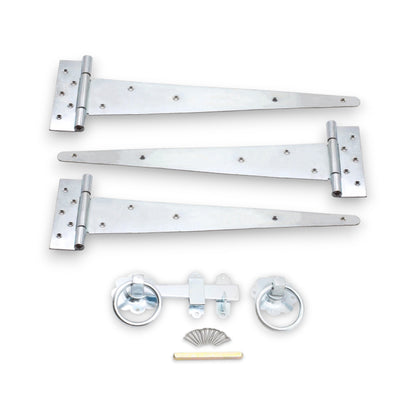 18" 450mm Plain Ring Gate Ironmongery Kit Zinc