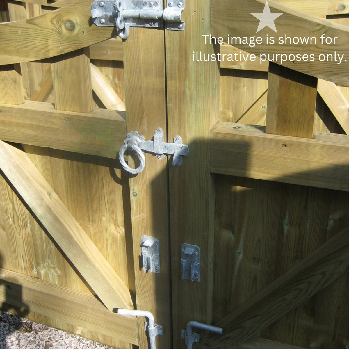 10" 250mm Twist Ring Gate Ironmongery Kit Zinc