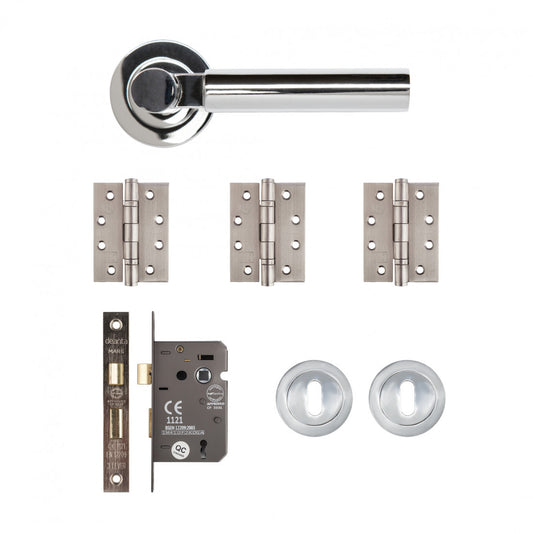 Arcadia Mortice Kit Polished Chrome Finish