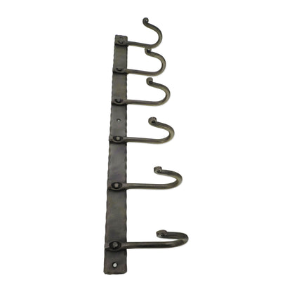 Iron coat hook plain 6 leg - Pewter