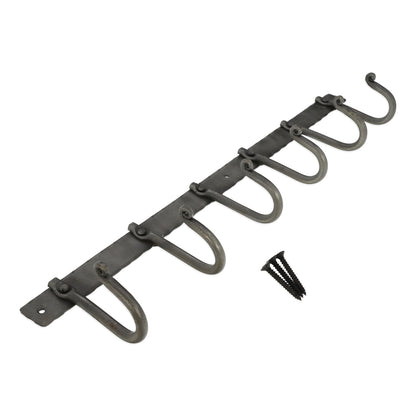 Iron coat hook plain 6 leg - Pewter