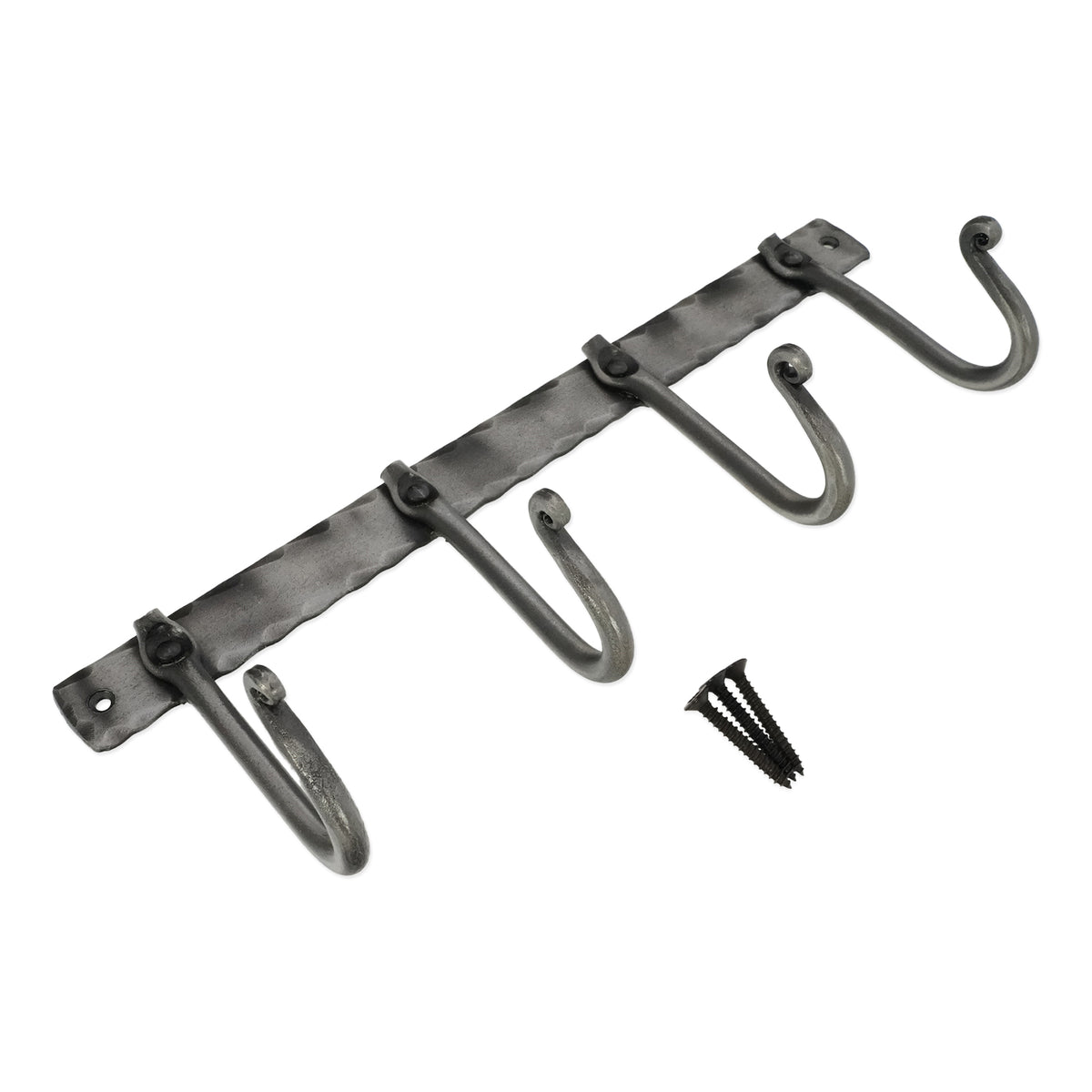 Iron Coat Hook Plain 4 leg - Pewter
