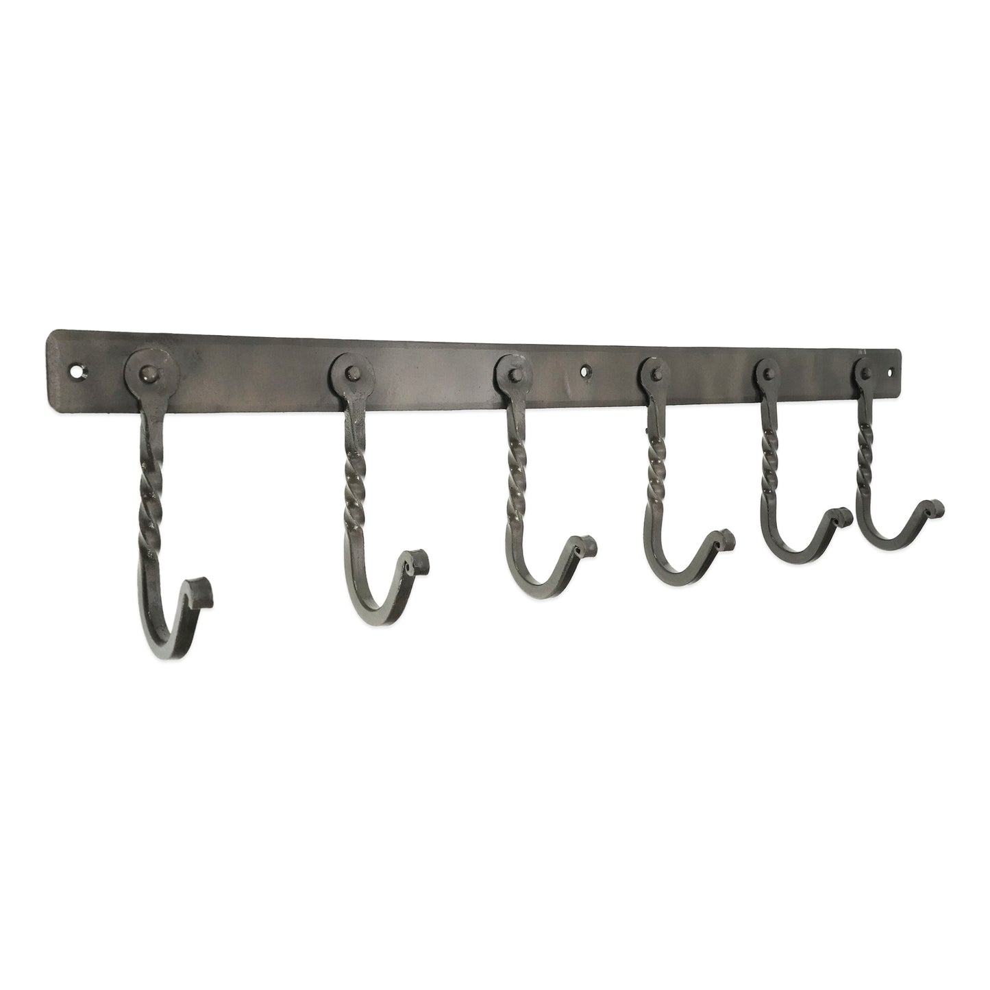 Iron coat hook twisted 6 leg - Pewter