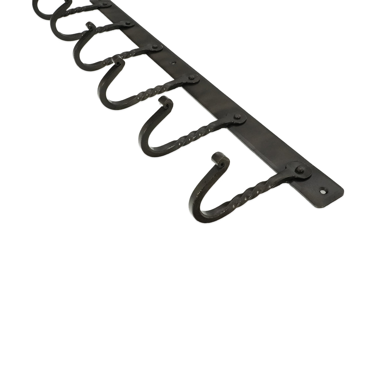 Iron coat hook twisted 6 leg - Pewter