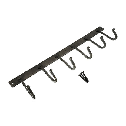 Iron coat hook twisted 6 leg - Pewter