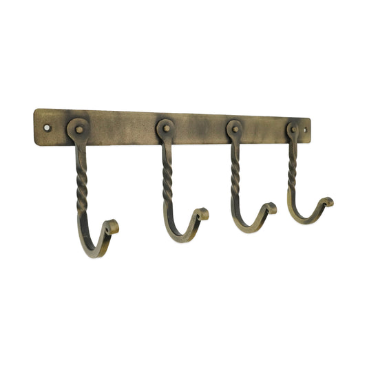 Iron Coat Hook Twisted 4 leg - Antique