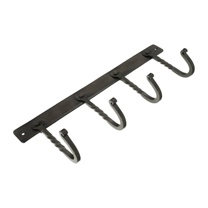 Iron Coat hook Twisted 4 leg - Pewter