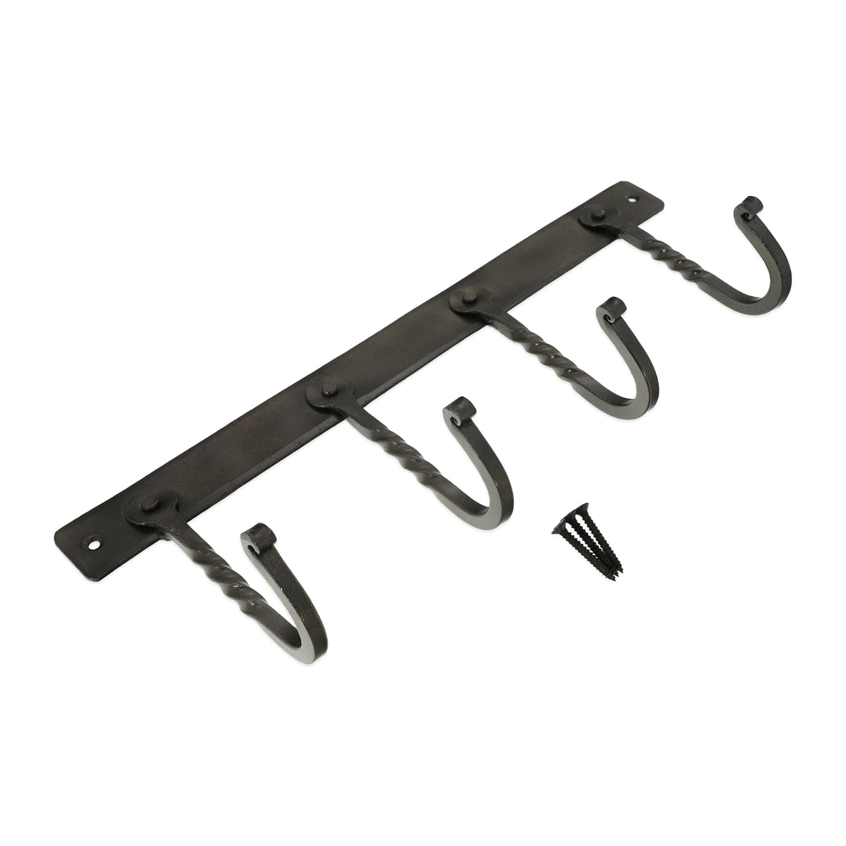 Iron Coat hook Twisted 4 leg - Pewter