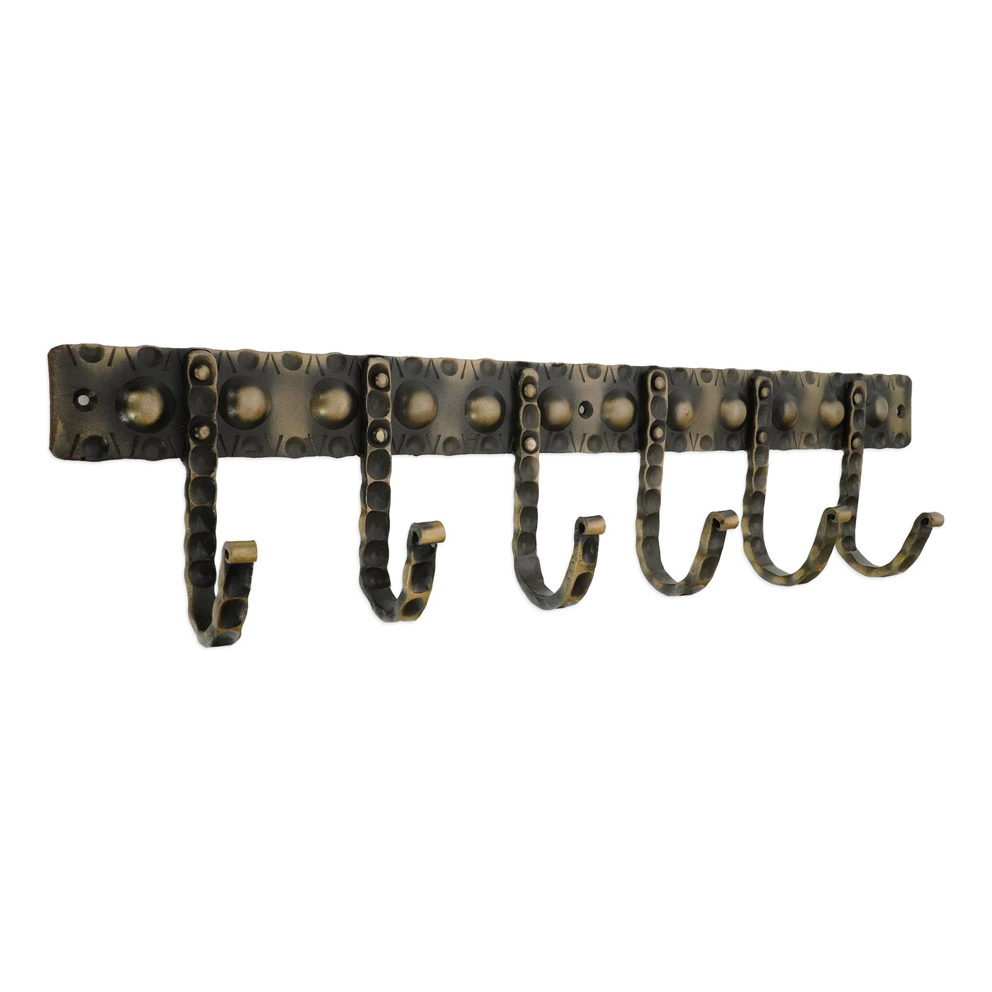 Iron Coat Hook Dotted 6 leg - Antique