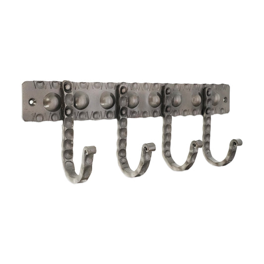 Iron Coat Hook Dotted 4 leg - Pewter