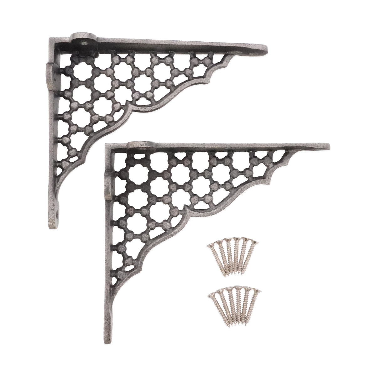 Honeycomb Shelf Bracket Pewter (Sold in Pairs)