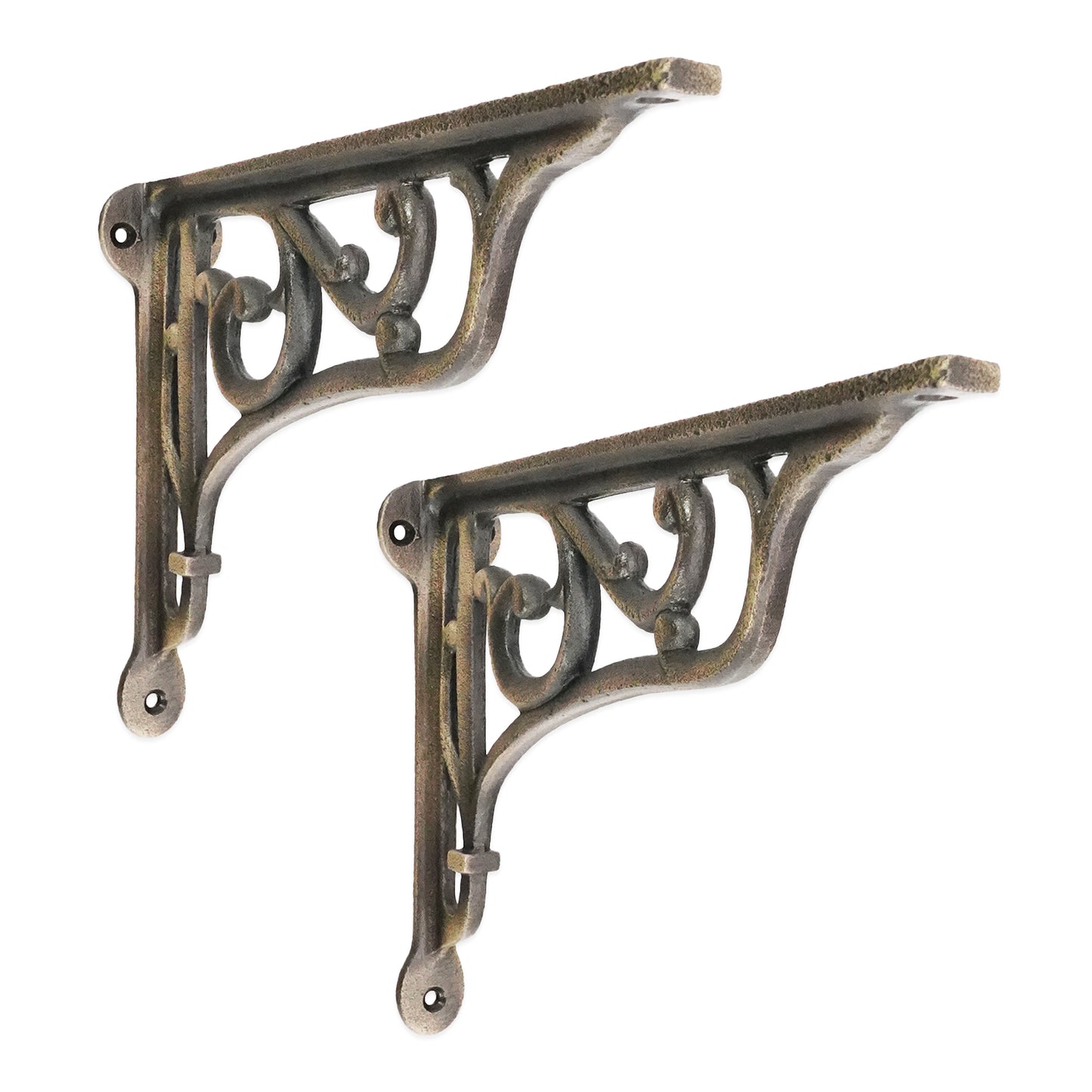 Edwardian Scroll Shelf Bracket Matt Antique (Sold in Pairs)