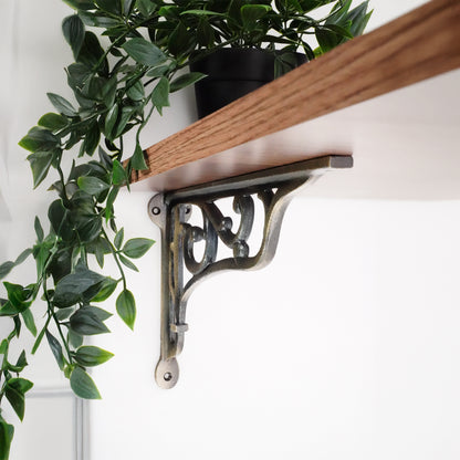Edwardian Scroll Shelf Bracket Matt Antique (Sold in Pairs)