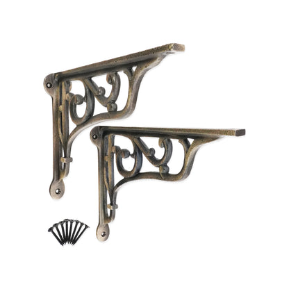 Edwardian Scroll Shelf Bracket Matt Antique (Sold in Pairs)