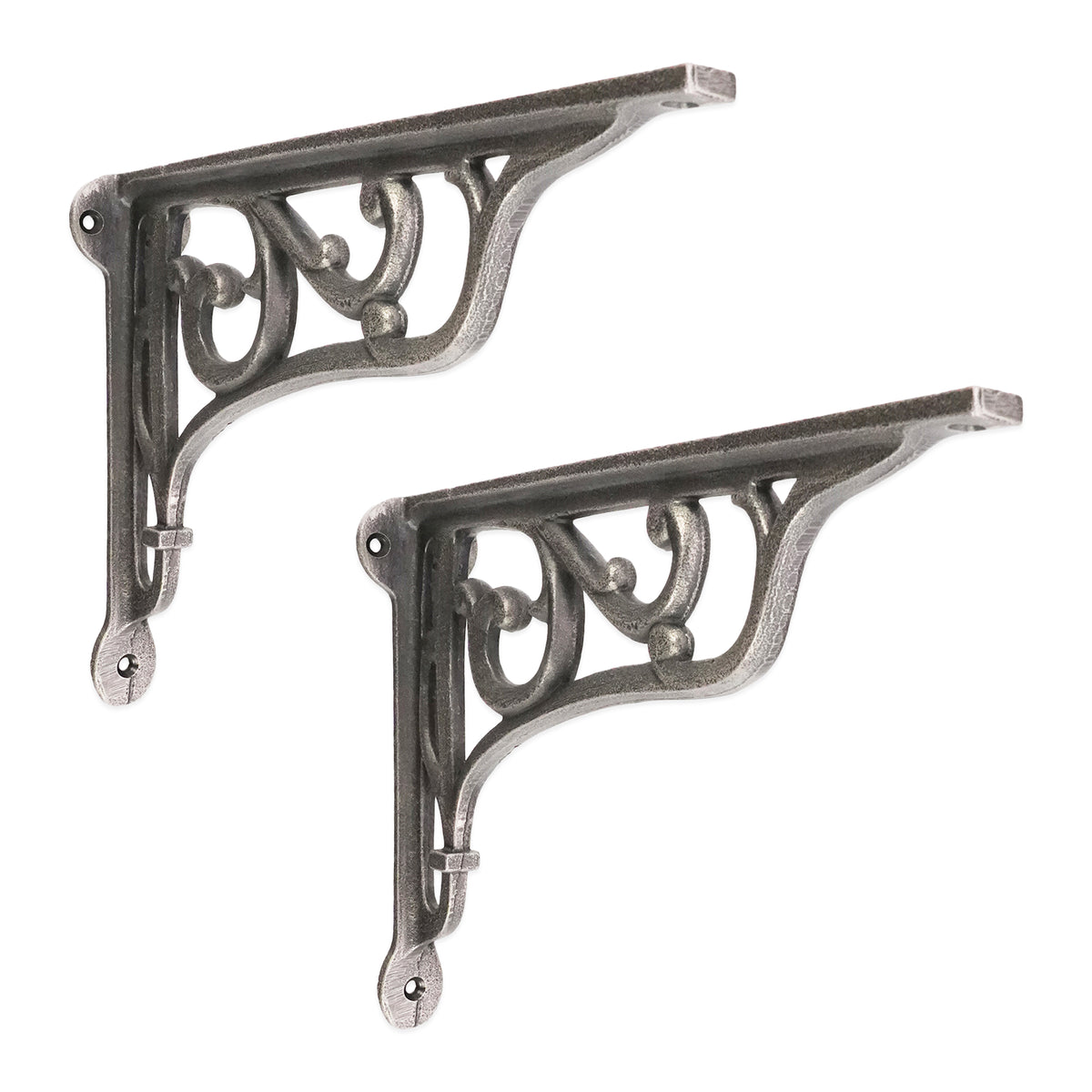 Edwardian Scroll Shelf Bracket Pewter (Sold in Pairs)