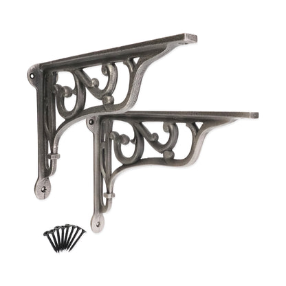 Edwardian Scroll Shelf Bracket Pewter (Sold in Pairs)