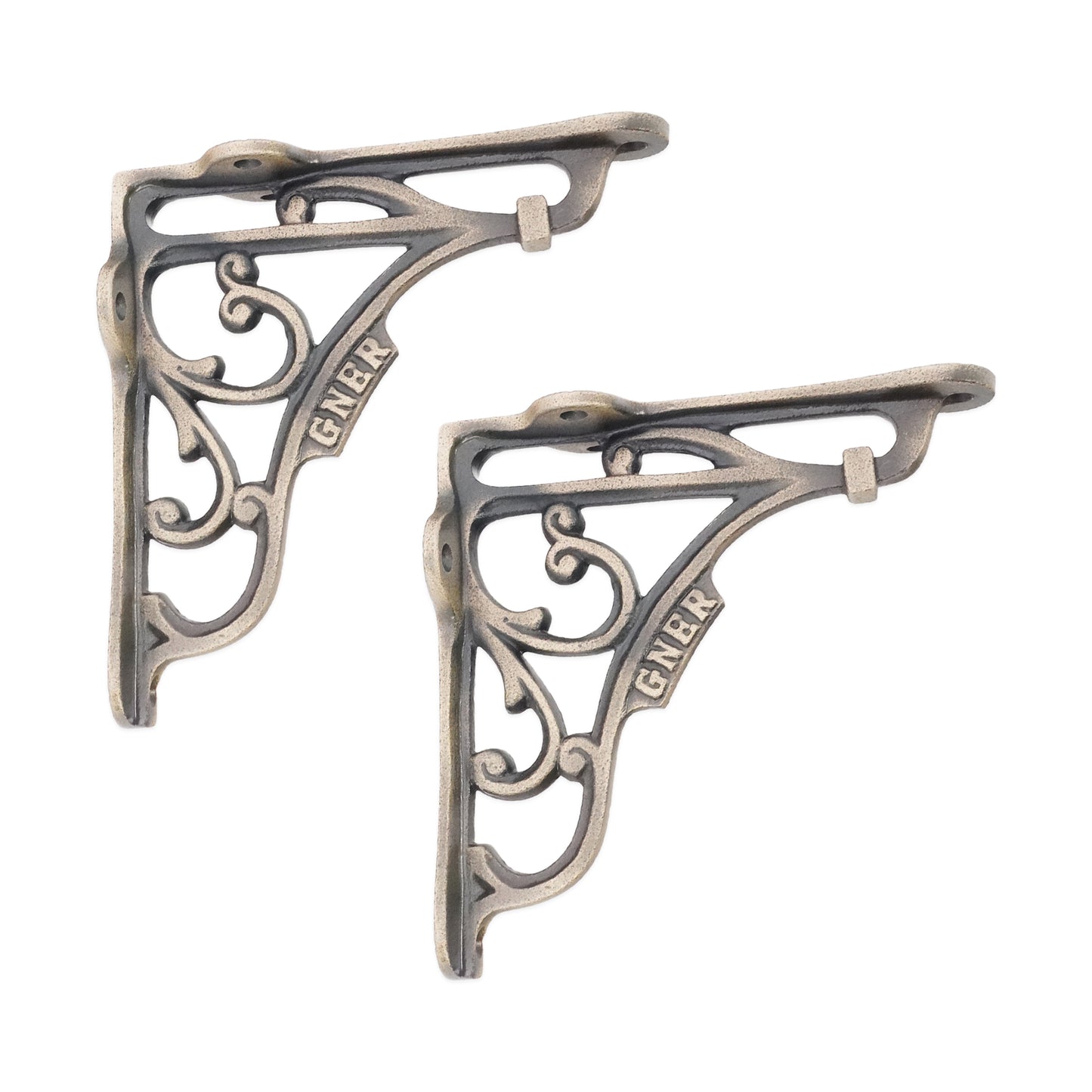 GNER Shelf Bracket Matt Antique 125x125mm (Sold in Pairs)