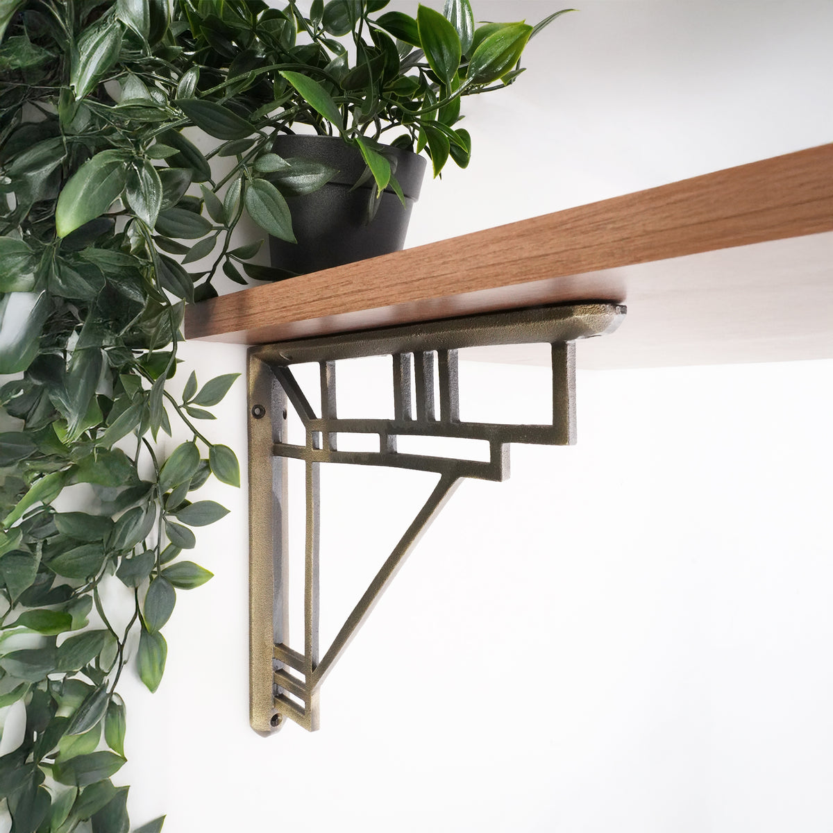 Art Deco Shelf Bracket Matt Antique (Sold in Pairs)