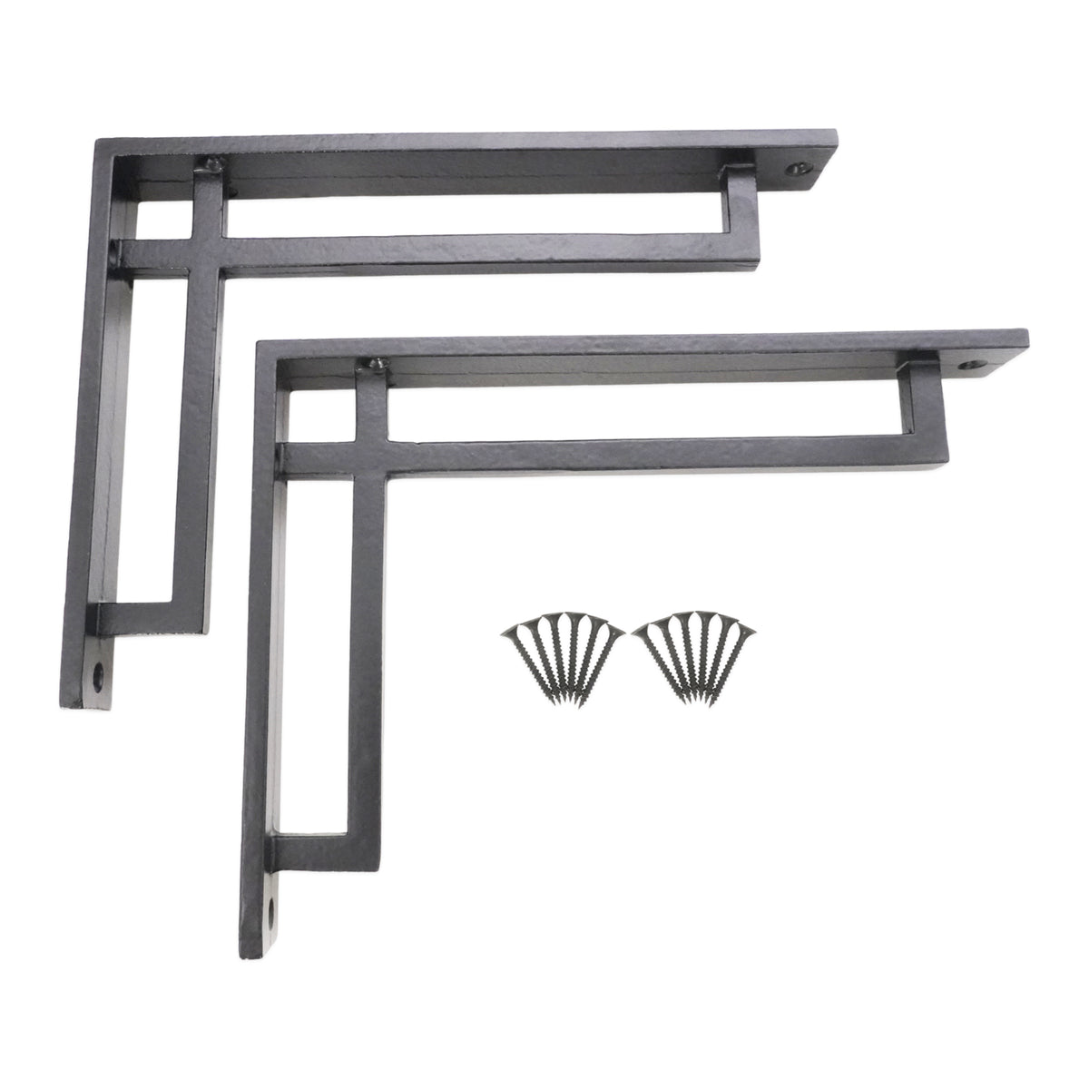 Narrow Art Deco Bracket Black (Sold in Pairs)
