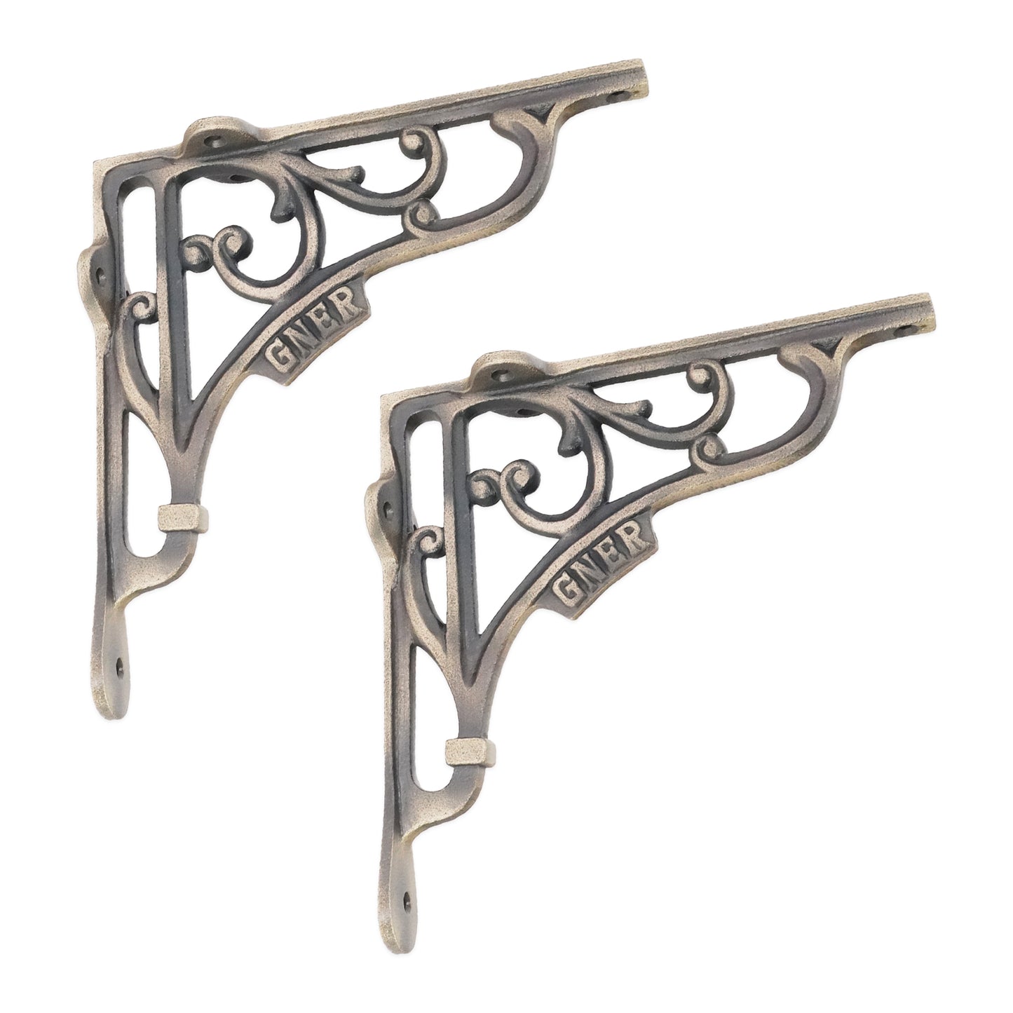 GNER Shelf Bracket Matt Antique 180x180mm (Sold in Pairs)