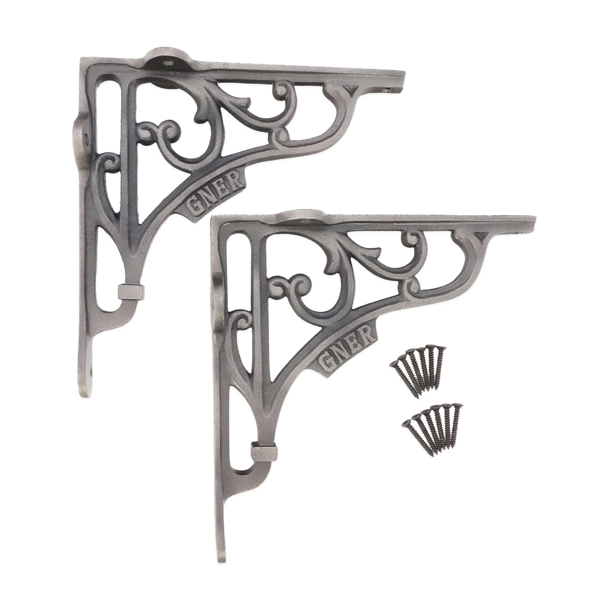 GNER Shelf Bracket Pewter 180x180mm (Sold in Pairs)