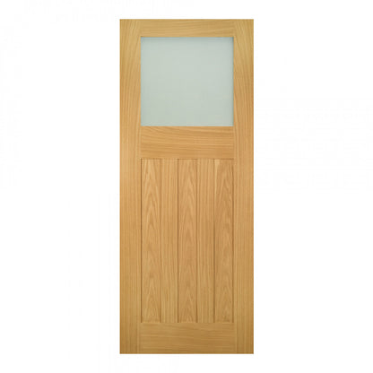 Cambridge Unfinished Oak Obscure Glaze Internal Door