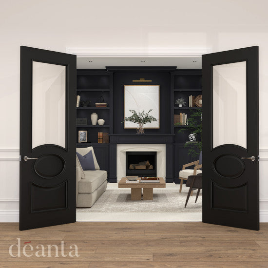 Clarendon Black Prefinished Bevelled Glaze Door