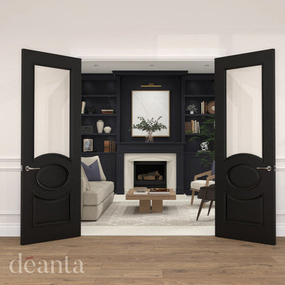 Clarendon Black Prefinished Bevelled Glaze Door