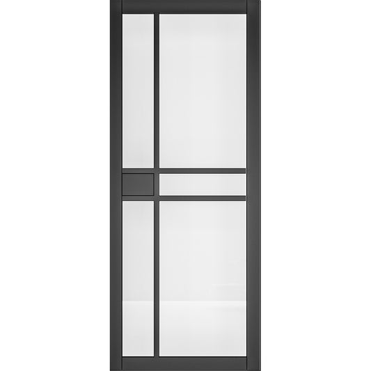 Dalston Black Prefinished Glazed Internal Door