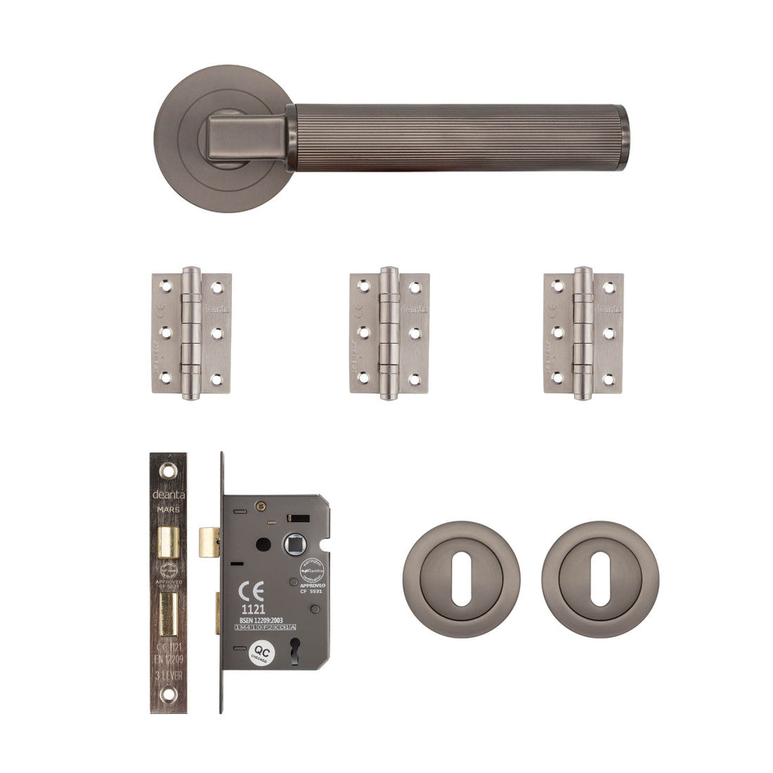 Delphi Mortice Kit Matt Satin Black Nickel 2