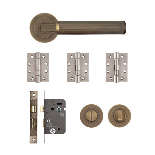 Delphi Bathroom Kit Matt Antique Brass