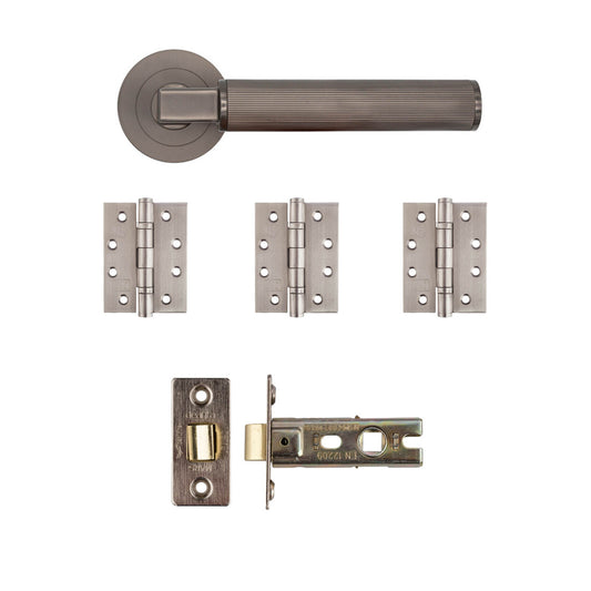 Delphi Latch Kit Matt Satin Black Nickel
