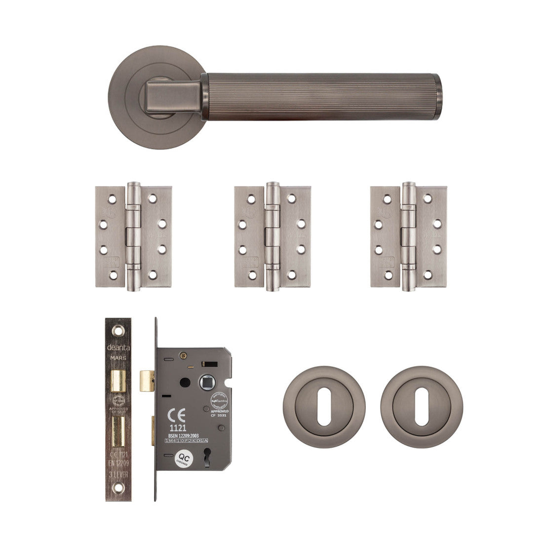 Delphi Mortice Kit Matt Satin Black Nickel