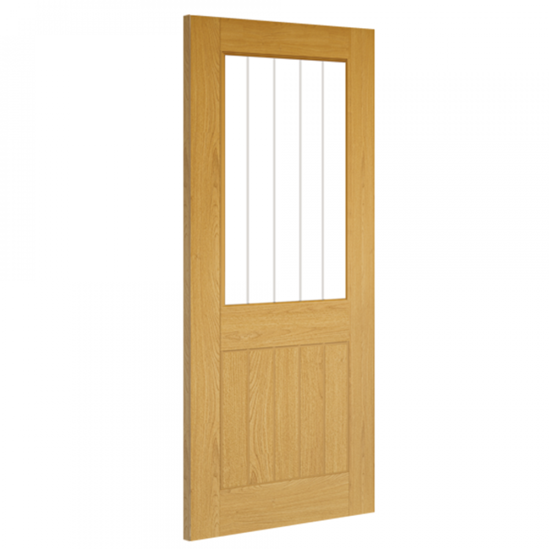 Ely Unfinished Oak 2 Panel Glazed Internal Door