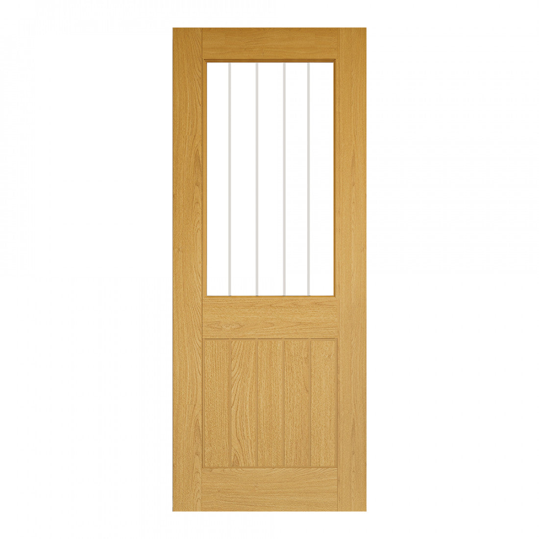Ely Unfinished Oak 2 Panel Glazed Internal Door