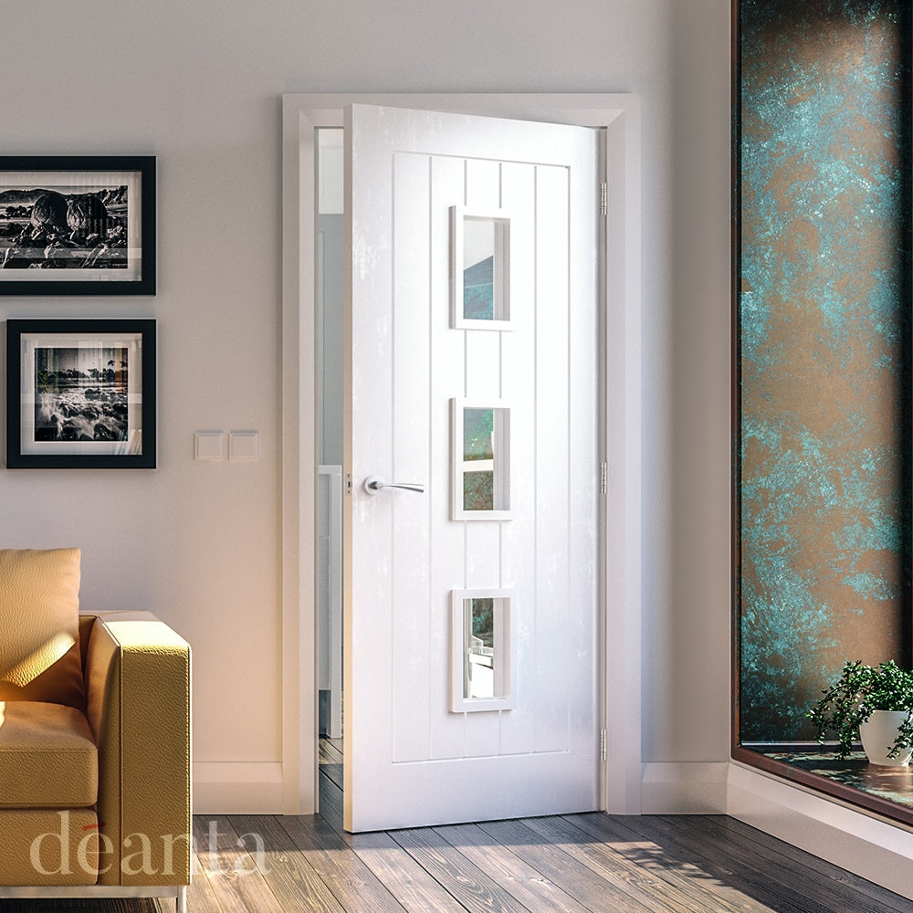 Ely White Primed Glazed 3 Lite Deanta