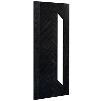 Fontaine Brushed Black Oak Glazed Door