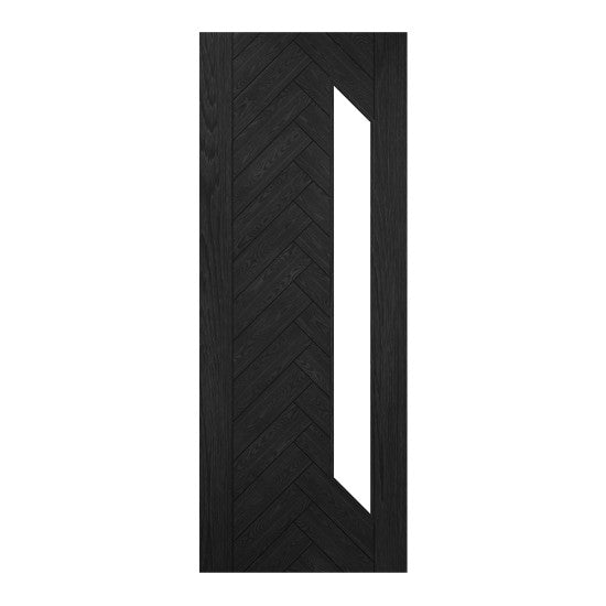 Fontaine Brushed Black Oak Glazed Door