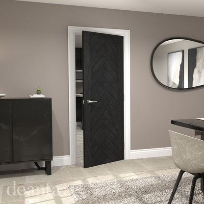 Fontaine Brushed Black Oak Door