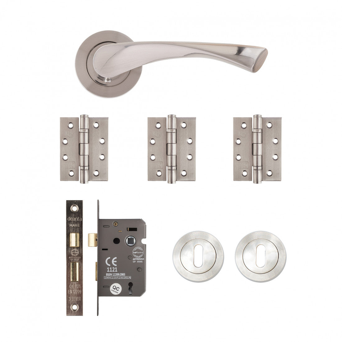 Fortuna Mortice Kit Satin Finish Finish