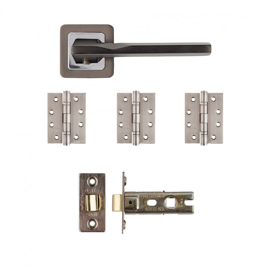 Hadrian Latch Kit Matt Satin Black Finish