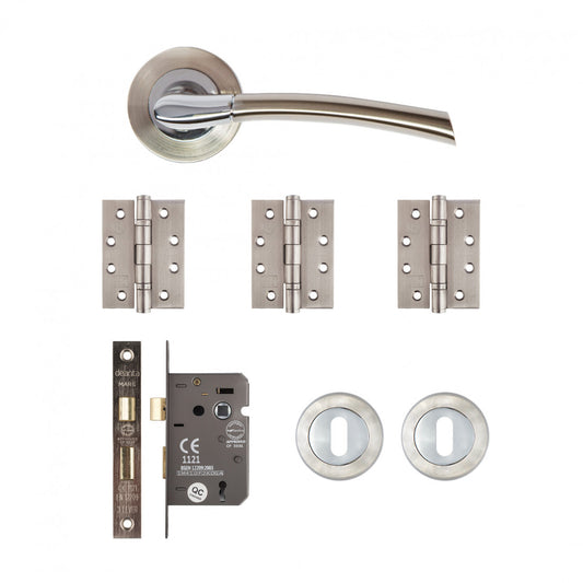 Hera Mortice Kit Satin Nickel Chrome Finish
