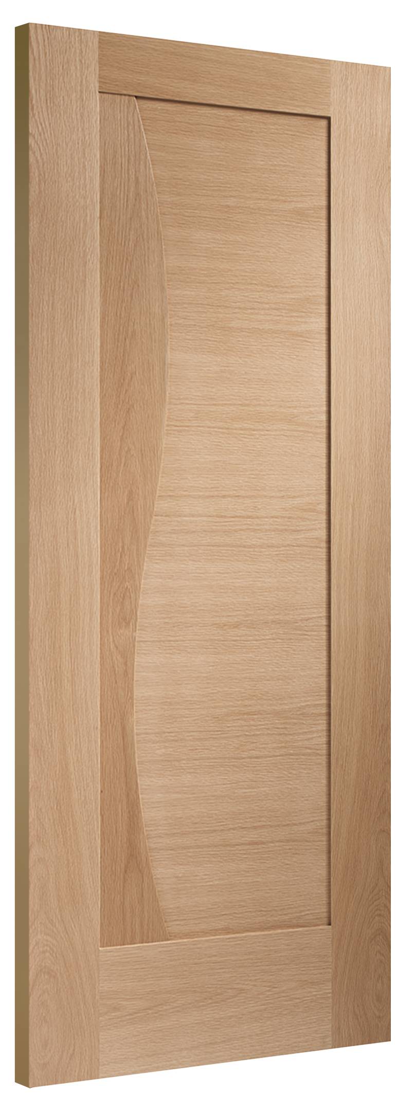 Wooden door with a smooth finish on a white background