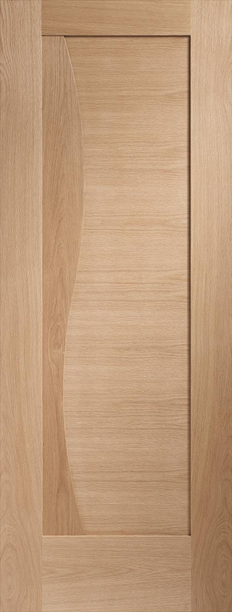 Wooden door with a vertical panel design