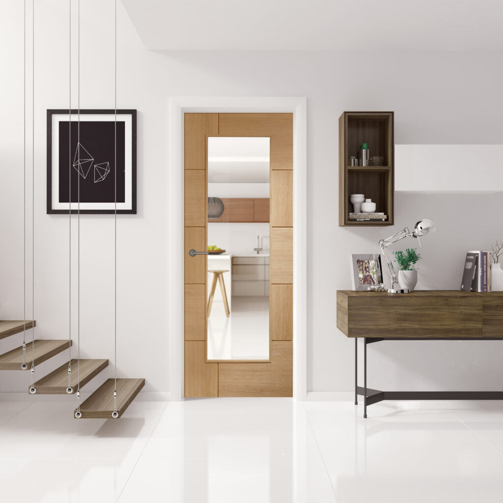 Ravenna Internal Oak Door with Clear Glass