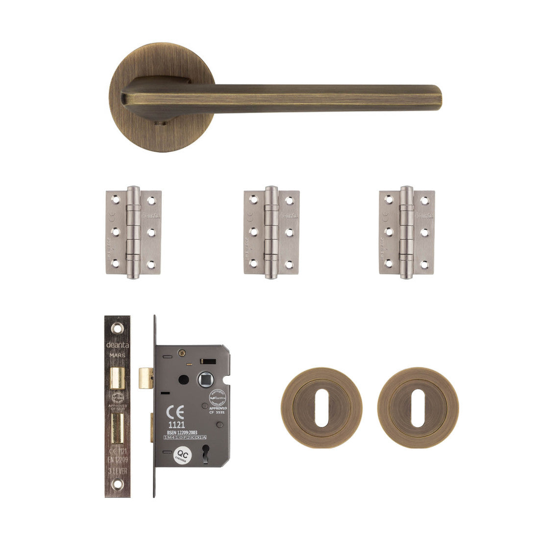 Ithaca Mortice Kit Matt Antique Brass 2