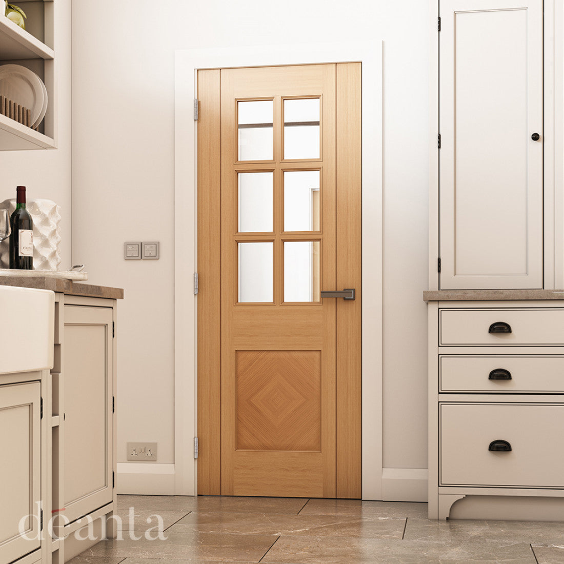 Kensington Prefinished Oak Bevelled Glaze FSC Internal Door