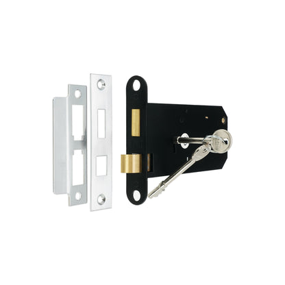 3 Lever Horizontal Sash Lock 6" Polished Chrome