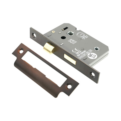 3" CE 3 Lever Bathroom Lock FD60 - Aged Bronze