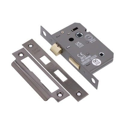 3" CE 3 Lever Bathroom Lock FD60 - Black Nickel